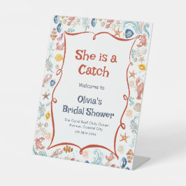 She Is a Catch Nautical Bridal Shower Welcome 台座サイン