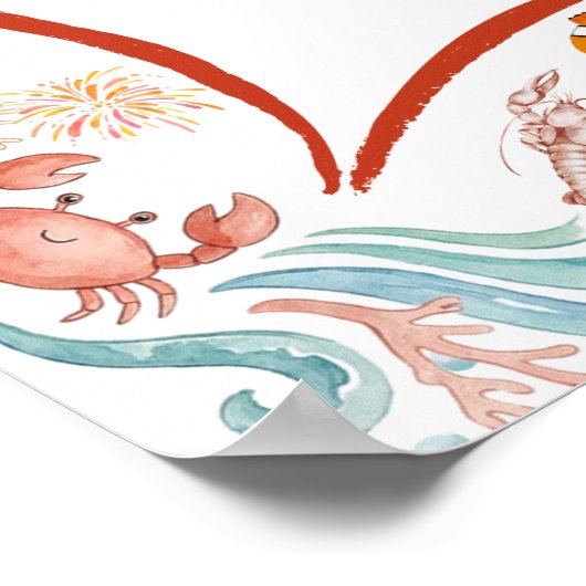 She Is a Catch Ocean Welcome Poster Nautical ポスター (角)