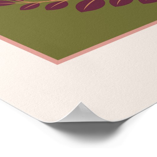 She Is a Garden – Botanical Wall Art (Sage) ポスター (角)