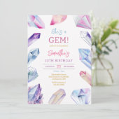She Is A Gem Stone Crystal Birthday Invitation 招待状 (スタンド正面)