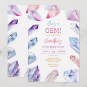 She Is A Gem Stone Crystal Birthday Invitation 招待状 (正面/裏面)