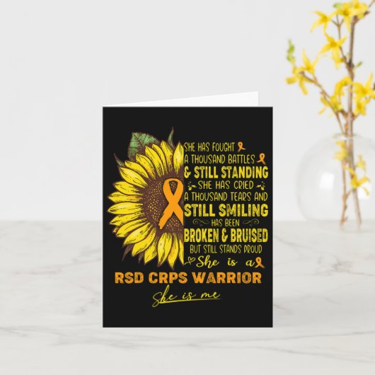 She Is A Rsd Crps Warrior She Is Me  カード (黄色い花)