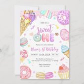 She is a Sweet One Birthday Party Invitation 招待状 (正面)