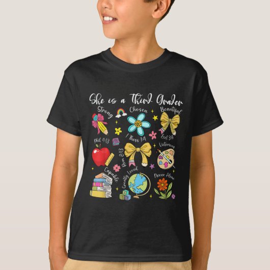 She Is A Third Grader Bible Verses Back To School  Tシャツ (正面)