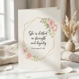 She Is Clothed in Strength and Dignity Birthday カード
