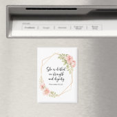 She Is Clothed in Strength and Dignity Floral マグネット (インサイチュ (食洗機))