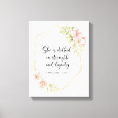 She Is Clothed in Strength and Dignity Pink キャンバスプリント (正面)