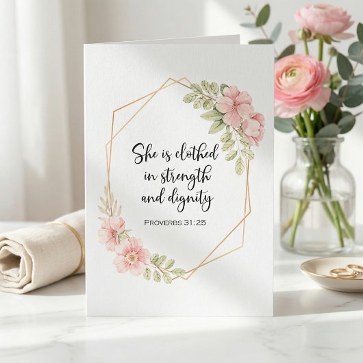 She Is Clothed in Strength & Dignity Encouragement カード