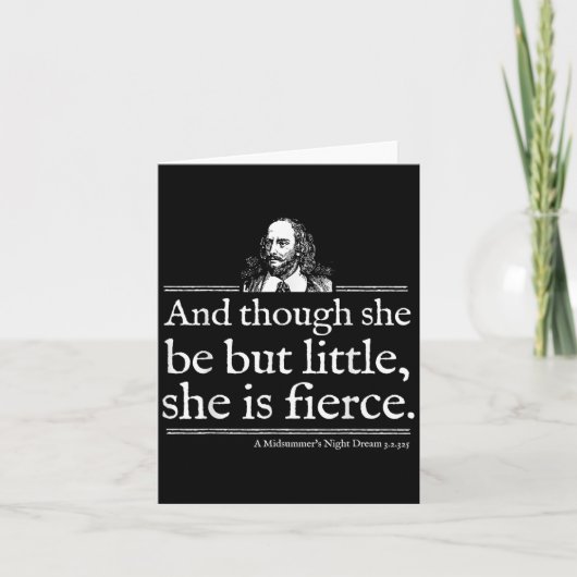 She Is Fierce Shakespeare Quote Shirt Theater Play カード (正面)