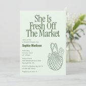 She Is Fresh Off Retro Bridal Shower 招待状 (スタンド正面)