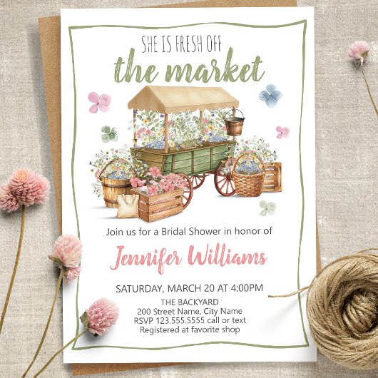 She Is Fresh Off The Market Bridal Shower 招待状