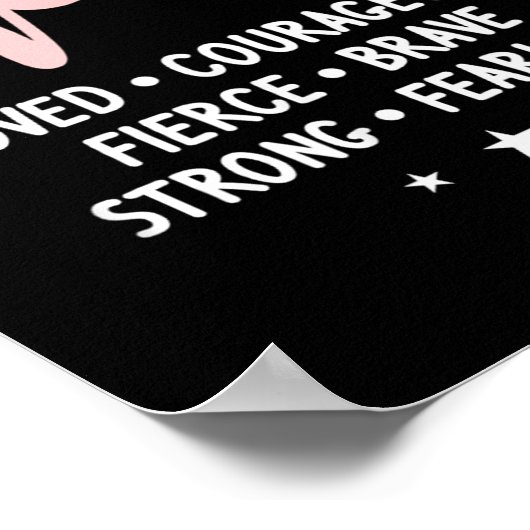 She Is Loved Courageous Fierce Brave Strong Fearle ポスター (角)