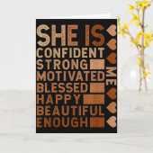 She Is Me 黒人女性 美しく 強く 祝福され誇り高い カード (黄色い花)