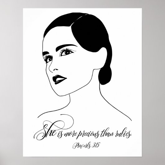 She Is More Precious, Proverbs 3:15, Bible Quote ポスター (正面)