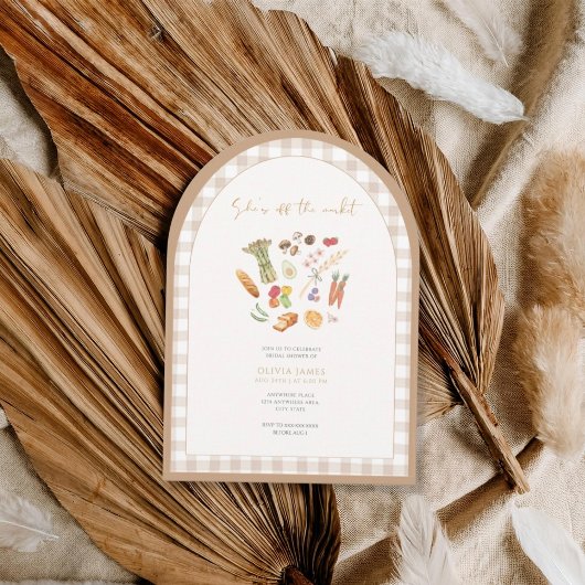 She is off the market floral bridal shower 招待状