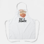 She Is Power – Feminine Desert Line Art Illustrati エプロン (正面)