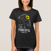 She Is Powerful Bible Verse Religious  for Women Tシャツ (正面)