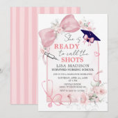 She Is Ready to Call the Shots Nursing Graduation  招待状 (正面/裏面)