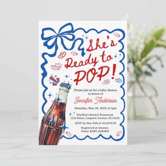 She is Ready to POP Blue Coquette Invitation 招待状 (スタンド正面)