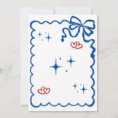 She is Ready to POP Blue Coquette Invitation 招待状 (裏面)