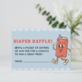 She Is Ready To Pop Blue Gingham Diaper Raffle エンクロージャーカード (スタンド正面)