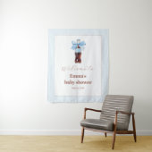 She Is Ready to Pop Blue Soda Pop Baby Shower タペストリー (インサイチュ)