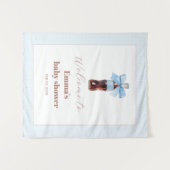 She Is Ready to Pop Blue Soda Pop Baby Shower タペストリー (正面(横))