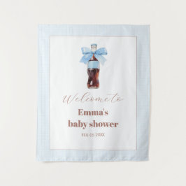 She Is Ready to Pop Blue Soda Pop Baby Shower タペストリー