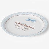 She Is Ready to Pop Blue Soda Pop Baby Shower ペーパープレート (アングル)