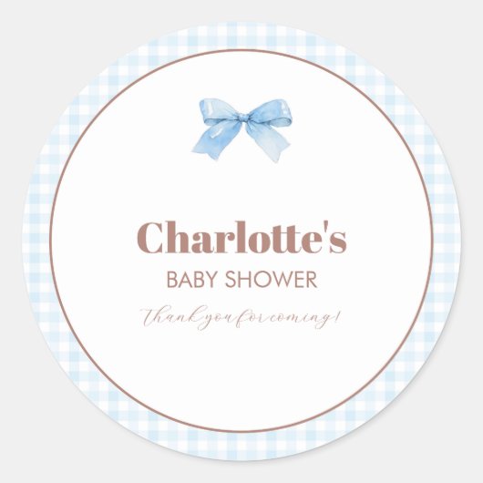 She Is Ready to Pop Blue Soda Pop Baby Shower ラウンドシール (正面)