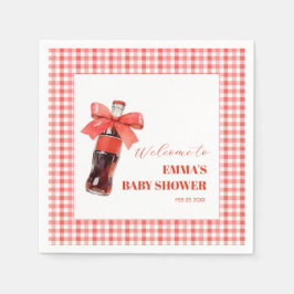 She Is Ready to Pop red Soda Pop Baby Shower スタンダードカクテルナプキン