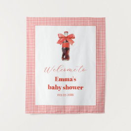 She Is Ready to Pop Red Soda Pop Baby Shower タペストリー