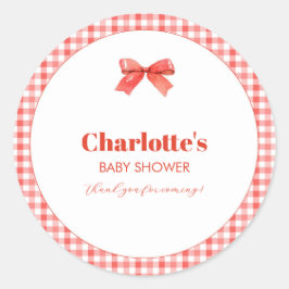 She Is Ready to Pop Red Soda Pop Baby Shower ラウンドシール
