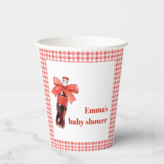She Is Ready to Pop Red Soda Pop Baby Shower 紙コップ (正面)