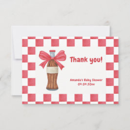 She is Ready to Pop Soda Bottle Baby Shower サンキューカード