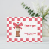 She is Ready to Pop Soda Bottle Baby Shower サンキューカード (スタンド正面)