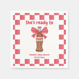 She is Ready to Pop Soda Bottle Baby Shower スタンダードカクテルナプキン