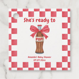 She is Ready to Pop Soda Bottle Baby Shower フェイバータグ