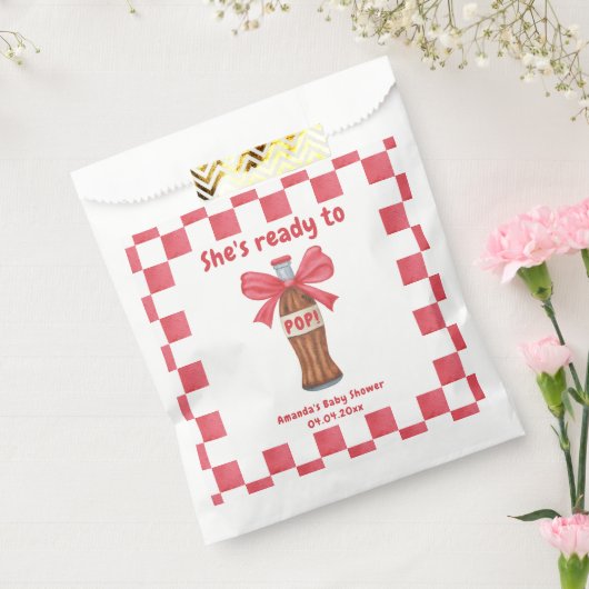She is Ready to Pop Soda Bottle Baby Shower フェイバーバッグ (封をした状態)