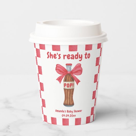 She is Ready to Pop Soda Bottle Baby Shower 紙コップ (裏面)