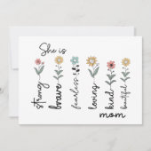 She is Strong, Brave, Fearless, Loving Mothers Day カード (正面)