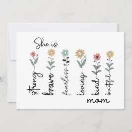 She is Strong, Brave, Fearless, Loving Mothers Day カード