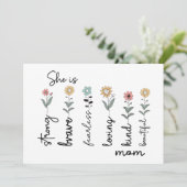 She is Strong, Brave, Fearless, Loving Mothers Day カード (スタンド正面)
