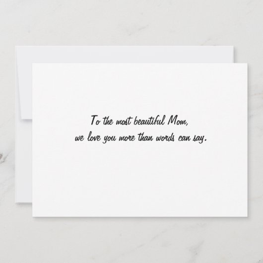 She is Strong, Brave, Fearless, Loving Mothers Day カード (裏面)