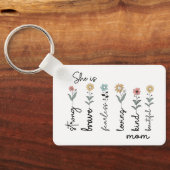 She is Strong, Brave, Fearless, Loving Mothers Day キーホルダー (裏面)