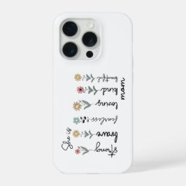 She is Strong, Brave, Fearless, Loving Mothers Day iPhone 15 Proケース