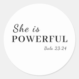 She is Strong Christian Faith Sticker ラウンドシール