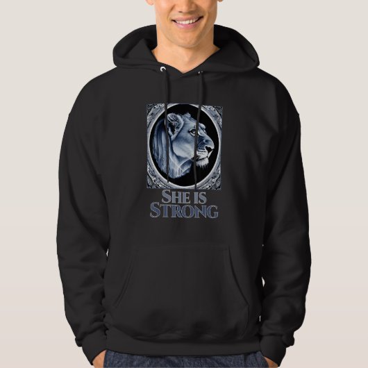 She is Strong Lioness Strength Graphic for Women  パーカ (正面)