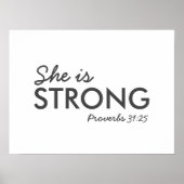 She is Strong | Proverbs 31:25 Christian Faith ポスター (正面)