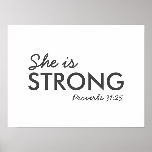 She is Strong | Proverbs 31:25 Christian Faith ポスター (正面)